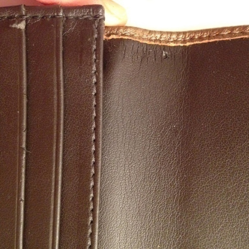 COACH mettalic gold bronze checkbook wallet - Picture 2 of 6